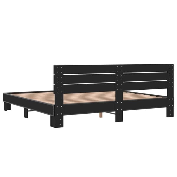 vidaXL sengestel 200x200 cm konstrueret træ og metal sort