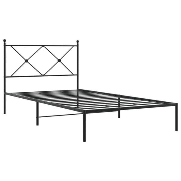 vidaXL Sengeramme i metall med hodegavl svart 100x190 cm