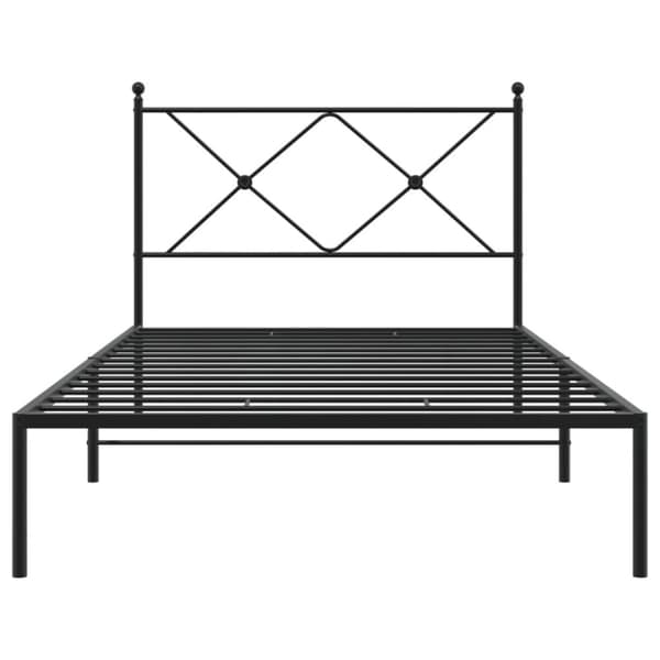 vidaXL Metallinen sängynrunko päädyllä musta 100x190 cm