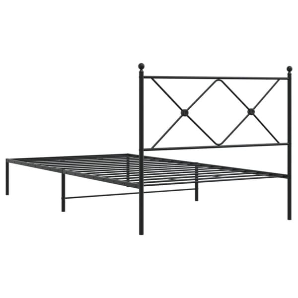 vidaXL Metallinen sängynrunko päädyllä musta 100x190 cm