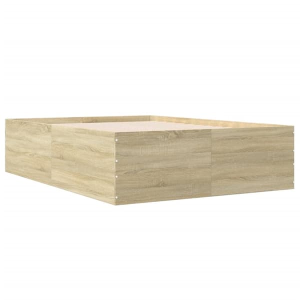 vidaXL sengestel 135x190 cm konstrueret træ sonoma-eg
