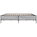 Miniatyrbillede 4 af 9: vidaXL sengestel 200x200 cm konstrueret træ og metal grå sonoma-eg