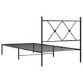 Miniatyrbilde 5 av 8: vidaXL Sengeramme i metall med hodegavl svart 90x190 cm