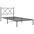 Miniatyrbilde 1 av 8: vidaXL Sengeramme i metall med hodegavl svart 90x190 cm