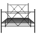 Miniatyrbilde 3 av 8: vidaXL Sengeramme i metall med hode- og fotgavl svart 90x200 cm