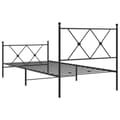 Miniatyrbilde 5 av 8: vidaXL Sengeramme i metall med hode- og fotgavl svart 90x200 cm