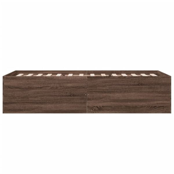vidaXL Sengeramme brun eik 90x200 cm konstruert tre