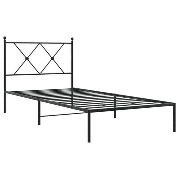 vidaXL Metallinen sängynrunko päädyllä musta 90x190 cm