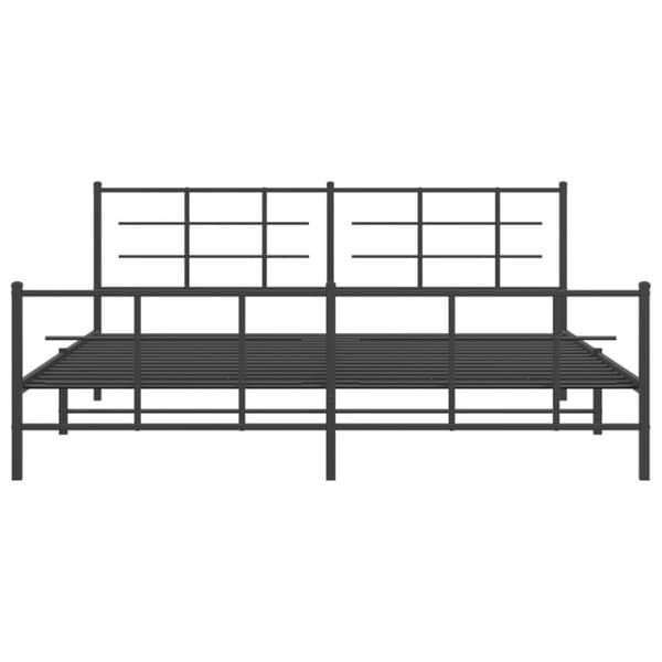 vidaXL Metallinen sängynrunko päädyillä musta 200x200 cm