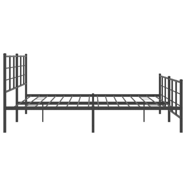 vidaXL Metallinen sängynrunko päädyillä musta 200x200 cm