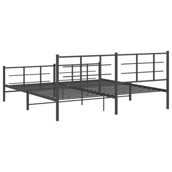 vidaXL Metallinen sängynrunko päädyillä musta 200x200 cm