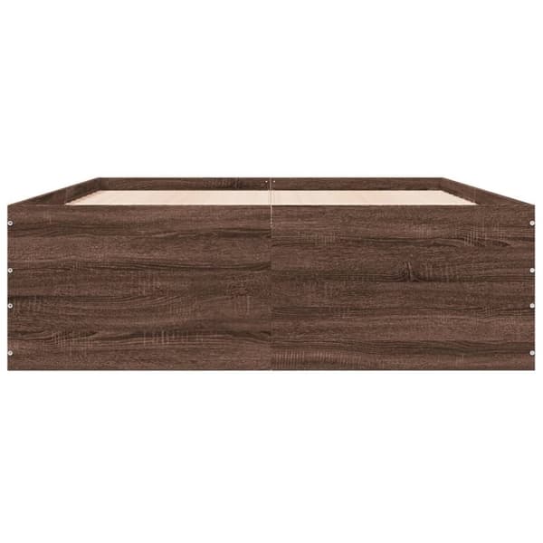 vidaXL sengestel 135x190 cm konstrueret træ brun eg