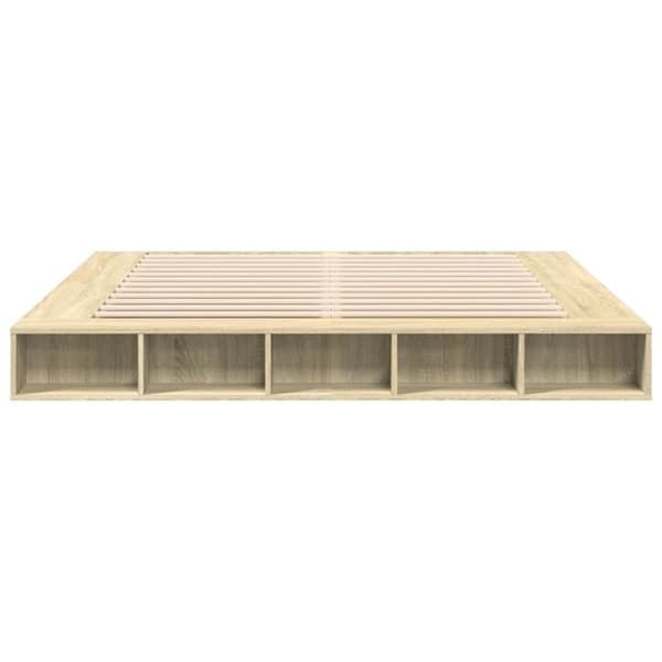 vidaXL sengestel 200x200 cm konstrueret træ sonoma-eg