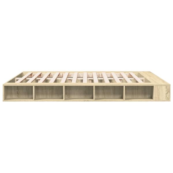 vidaXL sengestel 200x200 cm konstrueret træ sonoma-eg