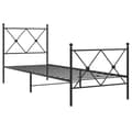 Miniatyrbilde 3 av 9: vidaXL Sengeramme i metall med hode- og fotgavl svart 75x190 cm