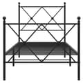 Miniatyrbilde 5 av 9: vidaXL Sengeramme i metall med hode- og fotgavl svart 75x190 cm