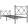 Miniatyrbilde 7 av 9: vidaXL Sengeramme i metall med hode- og fotgavl svart 75x190 cm