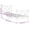 Miniatyrbilde 9 av 9: vidaXL Sengeramme i metall med hode- og fotgavl svart 75x190 cm