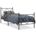 Miniatyrbilde 2 av 9: vidaXL Sengeramme i metall med hode- og fotgavl svart 75x190 cm