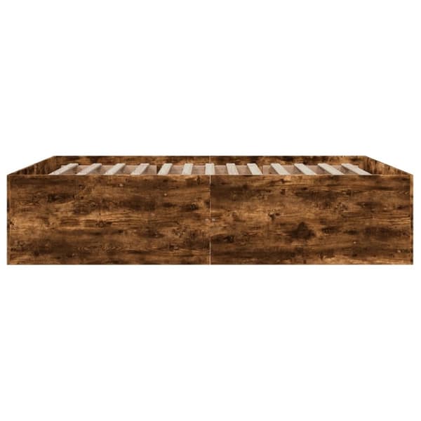 vidaXL Sengeramme røkt eik 160x200 cm konstruert tre