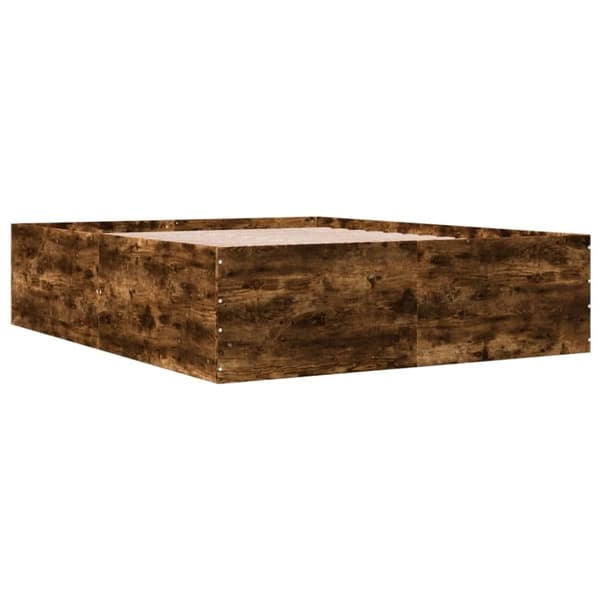 vidaXL Sengeramme røkt eik 160x200 cm konstruert tre