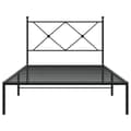 Miniatyrbillede 3 af 8: vidaXL sengeramme med sengegavl 100x200 cm metal sort