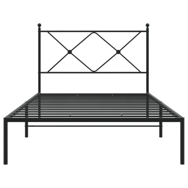 vidaXL sengeramme med sengegavl 100x200 cm metal sort