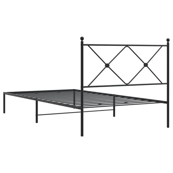 vidaXL sengeramme med sengegavl 100x200 cm metal sort