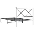 Miniatyrbillede 5 af 8: vidaXL sengeramme med sengegavl 100x200 cm metal sort