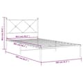 Miniatyrbillede 7 af 8: vidaXL sengeramme med sengegavl 100x200 cm metal sort