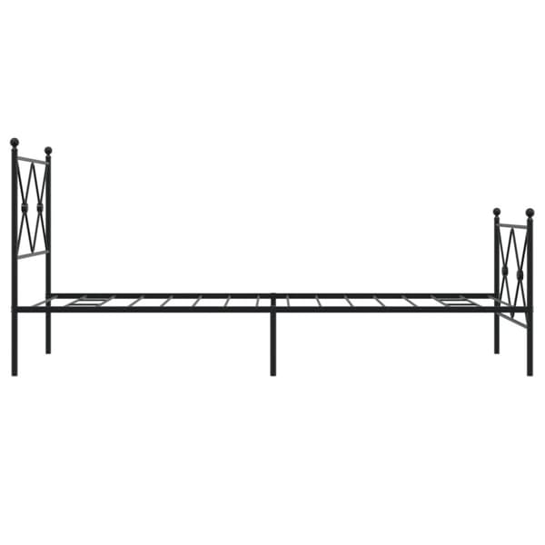vidaXL sengeramme med sengegavl og fodgærde 75x190 cm metal sort