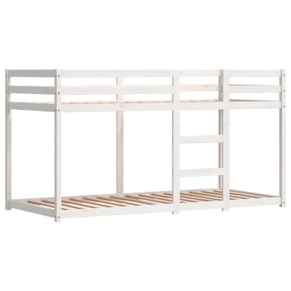 vidaXL Loftsäng med rutschkana rosa 75x190 cm massiv furu