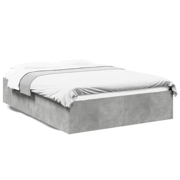 vidaXL Sängynrunko betoninharmaa 135x190 cm tekninen puu