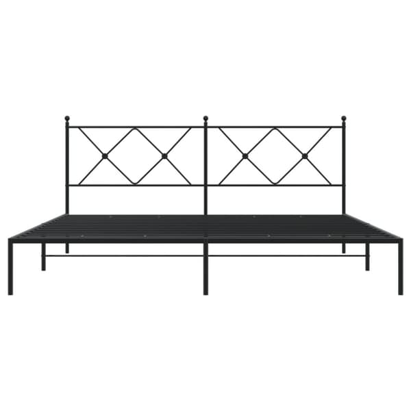 vidaXL Sengeramme i metall med sengegavl svart 180x200 cm