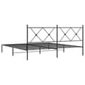 Miniatyrbilde 5 av 8: vidaXL Sengeramme i metall med sengegavl svart 180x200 cm