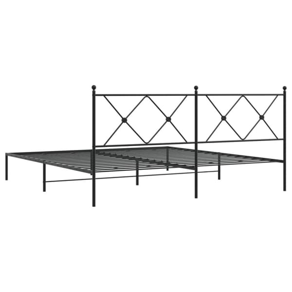 vidaXL Sengeramme i metall med sengegavl svart 180x200 cm
