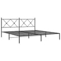 Miniatyrbilde 1 av 8: vidaXL Sengeramme i metall med sengegavl svart 180x200 cm