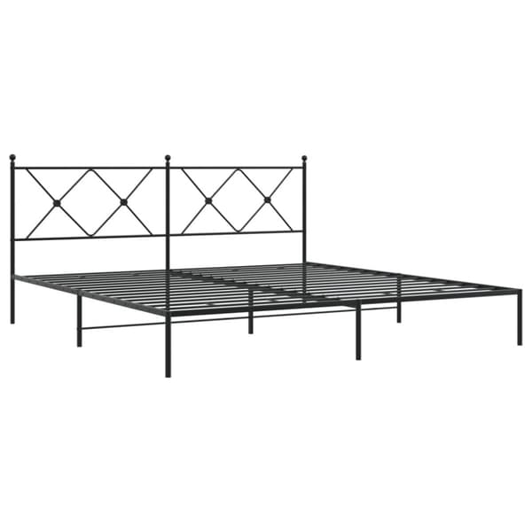 vidaXL Sengeramme i metall med sengegavl svart 180x200 cm