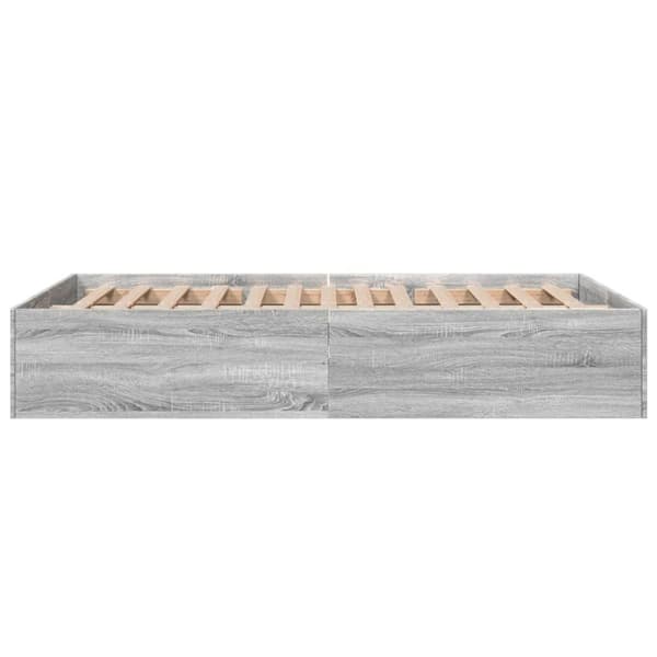 vidaXL Sengeramme grå sonoma 140x190 cm konstruert tre