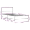 Miniatyrbilde 8 av 9: vidaXL Sengeramme brun eik 75x190 cm konstruert tre og metall