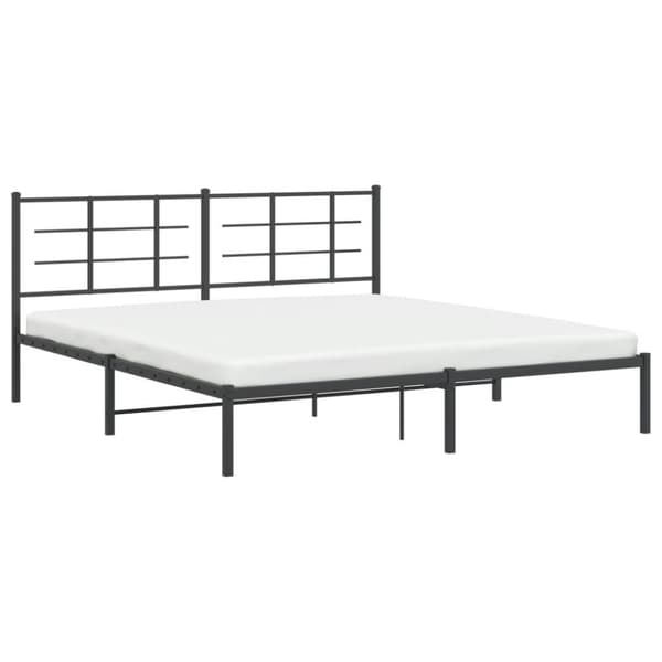 vidaXL sengeramme med sengegavl 183x213 cm metal sort