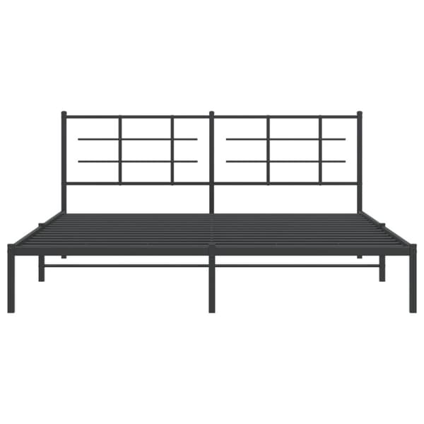 vidaXL sengeramme med sengegavl 183x213 cm metal sort