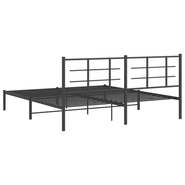 vidaXL sengeramme med sengegavl 183x213 cm metal sort