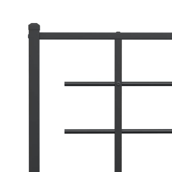 vidaXL sengeramme med sengegavl 183x213 cm metal sort