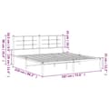 Miniatyrbillede 9 af 10: vidaXL sengeramme med sengegavl 183x213 cm metal sort