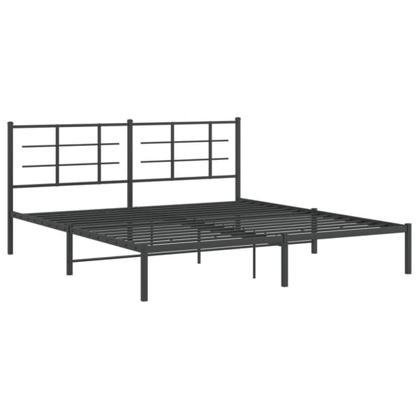 vidaXL sengeramme med sengegavl 183x213 cm metal sort