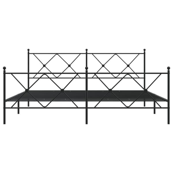 vidaXL sengeramme med sengegavl og fodgærde 183x213 cm metal sort