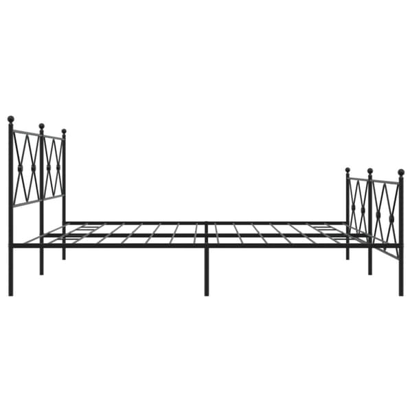 vidaXL sengeramme med sengegavl og fodgærde 183x213 cm metal sort
