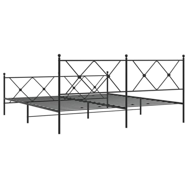 vidaXL sengeramme med sengegavl og fodgærde 183x213 cm metal sort