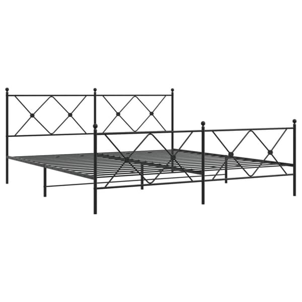 vidaXL sengeramme med sengegavl og fodgærde 183x213 cm metal sort